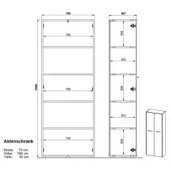 Germania Büroset GW-Pasadena V - Graphit / Weiß -Buromobel Verkaufe 1000363838 220722 502 SKETCH DETAILS P000000001000363838 sketch