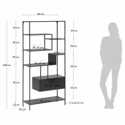Loftscape Regal Blackrod - Metall - Schwarz -Buromobel Verkaufe 1000363964 220714 500 SKETCH DETAILS P000000001000363964 sketch