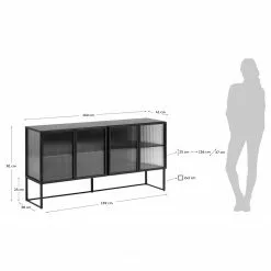 Loftscape Sideboard Tete - Glas / Metall - Schwarz -Buromobel Verkaufe 1000363985 220714 500 SKETCH DETAILS P000000001000363985 sketch