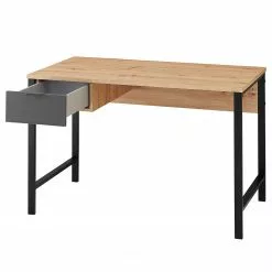 Fashion For Home Schreibtisch Leox - Graphit / Eiche Artisan Dekor -Buromobel Verkaufe 1000364241 220719 035 DETAILS P000000001000364241