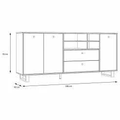 Red Living Sideboard Trylith I - Eiche Rustikal Dekor / Schwarz -Buromobel Verkaufe 1000364622 220719 500 SKETCH DETAILS P000000001000364622 sketch