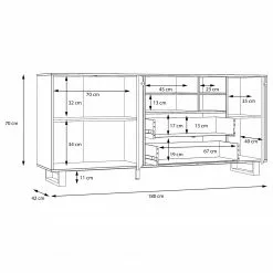 Red Living Sideboard Trylith I - Eiche Rustikal Dekor / Schwarz -Buromobel Verkaufe 1000364622 220719 501 SKETCH DETAILS P000000001000364622 sketch