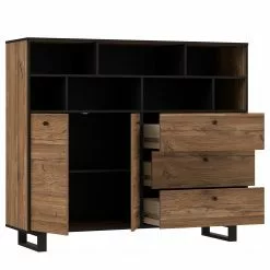 Red Living Sideboard Trylith II - Eiche Rustikal Dekor / Schwarz -Buromobel Verkaufe 1000364623 220719 040 DETAILS P000000001000364623