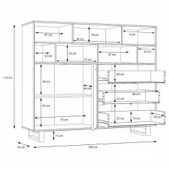 Red Living Sideboard Trylith II - Eiche Rustikal Dekor / Schwarz -Buromobel Verkaufe 1000364623 220719 501 SKETCH DETAILS P000000001000364623 sketch