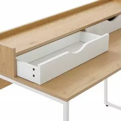 Butlers Schreibtisch MODERNIST - Eiche Furnier - Weiß / Natur -Buromobel Verkaufe 1000365689 220728 050 DETAILS P000000001000365689