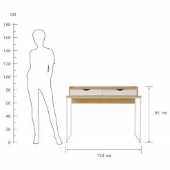Butlers Schreibtisch MODERNIST - Eiche Furnier - Weiß / Natur -Buromobel Verkaufe 1000365689 220728 500 SKETCH DETAILS P000000001000365689 sketch