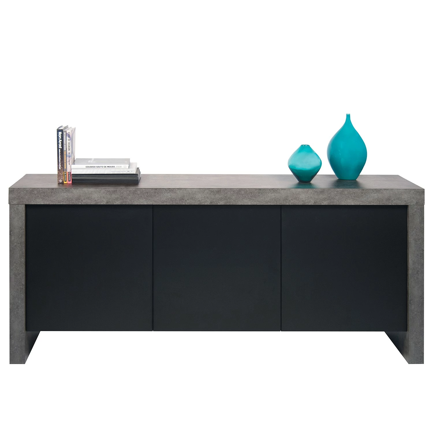 Temahome Sideboard Kobe II - Schwarz / Beton Dekor 8 Temahome Sideboard Kobe II - Schwarz / Beton Dekor – Bild 6