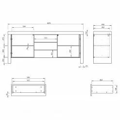 Temahome Sideboard Kobe I - Schwarz / Beton Dekor -Buromobel Verkaufe 1000366655 220906 501 SKETCH DETAILS P000000001000366655 sketch