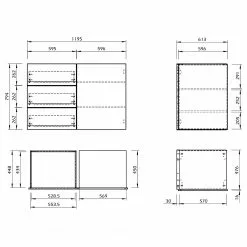 Temahome Sideboard Join VIII - Weiß / Nussbaum -Buromobel Verkaufe 1000366676 220906 501 SKETCH DETAILS P000000001000366676 sketch