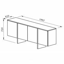 Temahome Sideboard Edge - Echtholzfurnier - / Weiß / Eiche -Buromobel Verkaufe 1000366714 220906 500 SKETCH DETAILS P000000001000366714 sketch