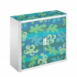 EasyOffice by Paperflow Rollladenschrank easyOffice - Papier Peints III - Blau / Grün - Höhe: 104 cm -Buromobel Verkaufe aktenschrank easyoffice papier peints iii 104 cm 1892866