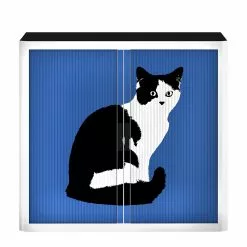 EasyOffice by Paperflow Rollladenschrank easyOffice Pop Art Cat - Weiß / Blau -Buromobel Verkaufe aktenschrank easyoffice pop art cat weiss blau 1955702