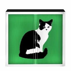 EasyOffice by Paperflow Rollladenschrank easyOffice Pop Art Cat - Weiß / Grün -Buromobel Verkaufe aktenschrank easyoffice pop art cat weiss gruen 1955686