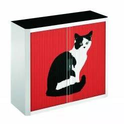 EasyOffice by Paperflow Rollladenschrank easyOffice Pop Art Cat - Weiß / Rot -Buromobel Verkaufe aktenschrank easyoffice pop art cat weiss rot 1955754