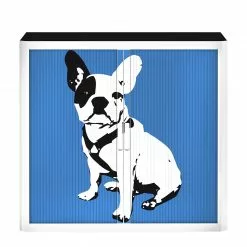EasyOffice by Paperflow Rollladenschrank easyOffice Pop Art Dog - Weiß / Blau -Buromobel Verkaufe aktenschrank easyoffice pop art dog weiss blau 1956314