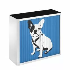 EasyOffice by Paperflow Rollladenschrank easyOffice Pop Art Dog - Weiß / Blau -Buromobel Verkaufe aktenschrank easyoffice pop art dog weiss blau 1956318