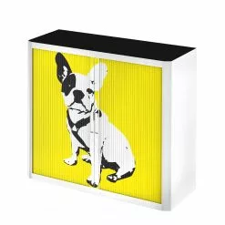 EasyOffice by Paperflow Rollladenschrank easyOffice Pop Art Dog - Weiß / Gelb