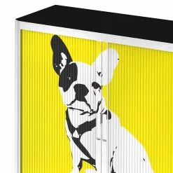 EasyOffice by Paperflow Rollladenschrank easyOffice Pop Art Dog - Weiß / Gelb -Buromobel Verkaufe aktenschrank easyoffice pop art dog weiss gelb 1956342