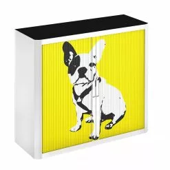 EasyOffice by Paperflow Rollladenschrank easyOffice Pop Art Dog - Weiß / Gelb -Buromobel Verkaufe aktenschrank easyoffice pop art dog weiss gelb 1956350