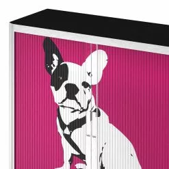 EasyOffice by Paperflow Rollladenschrank easyOffice Pop Art Dog - Weiß / Pink -Buromobel Verkaufe aktenschrank easyoffice pop art dog weiss pink 1956294