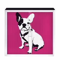 EasyOffice by Paperflow Rollladenschrank easyOffice Pop Art Dog - Weiß / Pink -Buromobel Verkaufe aktenschrank easyoffice pop art dog weiss pink 1956298