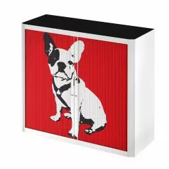 EasyOffice by Paperflow Rollladenschrank easyOffice Pop Art Dog - Weiß / Rot