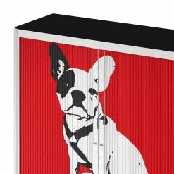 EasyOffice by Paperflow Rollladenschrank easyOffice Pop Art Dog - Weiß / Rot -Buromobel Verkaufe aktenschrank easyoffice pop art dog weiss rot 1956278