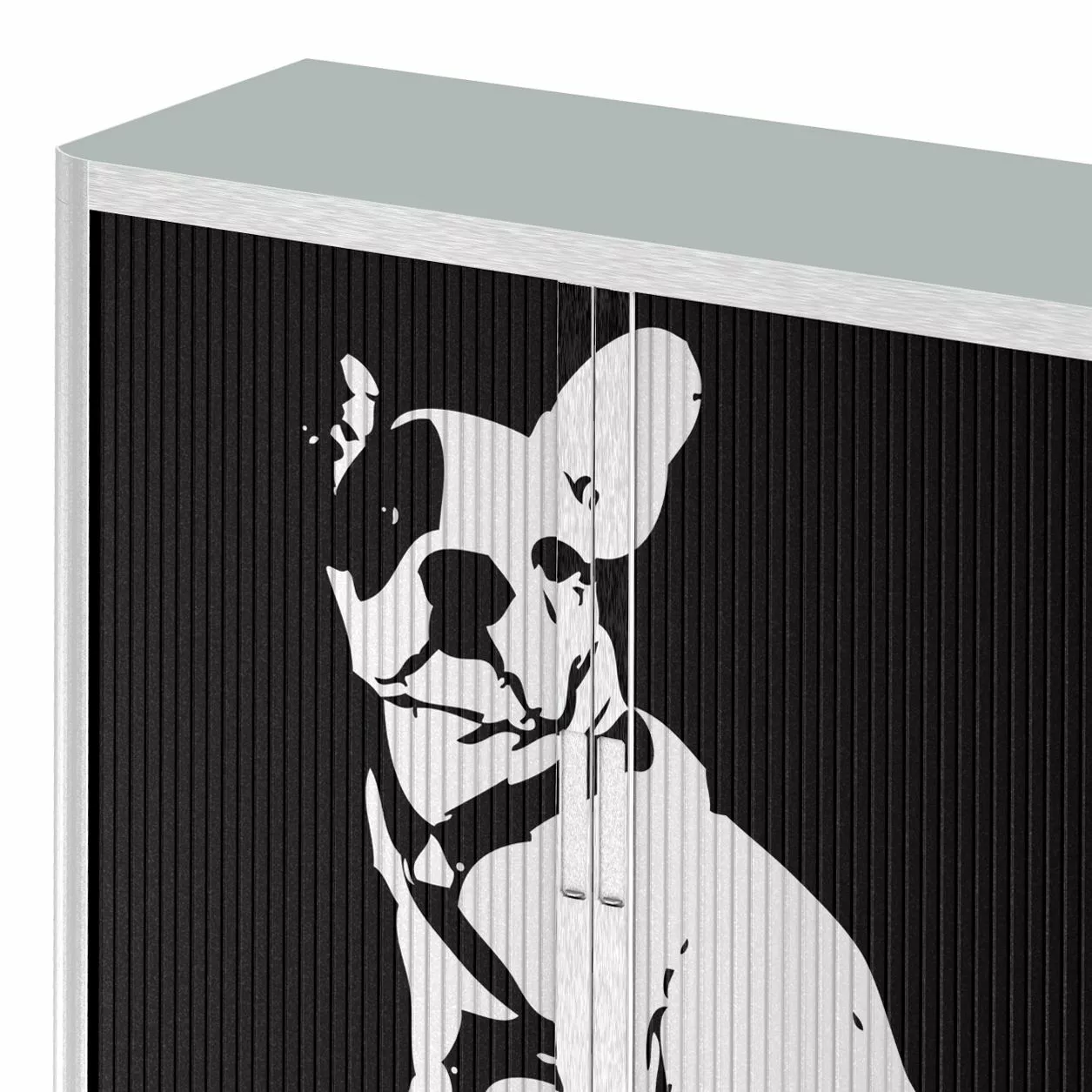 EasyOffice by Paperflow Rollladenschrank easyOffice Pop Art Dog - Weiß / Schwarz 7 EasyOffice by Paperflow Rollladenschrank easyOffice Pop Art Dog - Weiß / Schwarz – Bild 5