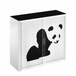 EasyOffice by Paperflow Rollladenschrank easyOffice - Pop Art Panda - Weiß / Schwarz -Buromobel Verkaufe aktenschrank easyoffice pop art panda 1887874