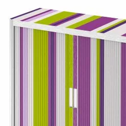 EasyOffice by Paperflow Rollladenschrank easyOffice Rayures - Lila / Weiß - Höhe: 104 cm -Buromobel Verkaufe aktenschrank easyoffice rayures 104 cm 1891066