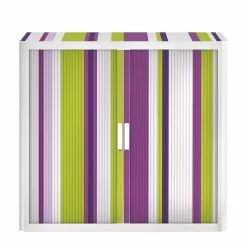 EasyOffice by Paperflow Rollladenschrank easyOffice Rayures - Lila / Weiß - Höhe: 104 cm -Buromobel Verkaufe aktenschrank easyoffice rayures 104 cm 1891070