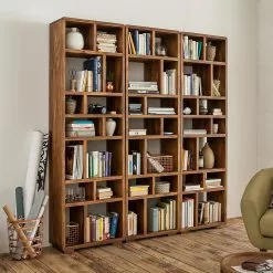 Ars Natura Bücherregal Trangle - Sheesham Massiv -Buromobel Verkaufe buecherregal trangle sheesham massiv 723982