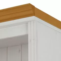 Maison Belfort Bücherwand Lillehammer V - Kiefer massiv - Kiefer Weiß / Kiefer Honig -Buromobel Verkaufe buecherwand lillehammer v kiefer massiv weiss honig 1112598