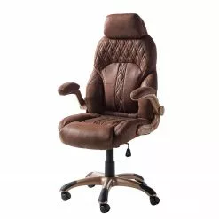 Home24office Chefsessel Baylor XXL - Braun / Kupfer