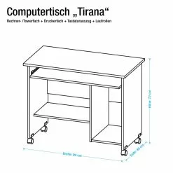 Germania Computertisch Tirana - Weiß -Buromobel Verkaufe computertisch tirana weiss 1389385