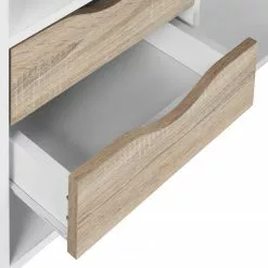 Mørteens Eckschreibtisch Sunndal - Eiche Dekor / Weiß -Buromobel Verkaufe eckschreibtisch sunndal gummibaum teilmassiv eiche dekor weiss 4753636