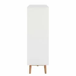 Mørteens Sideboard Lindholm IV - Weiß - Höhe: 128 cm -Buromobel Verkaufe highboard lindholm i weiss matt eiche massiv 333067