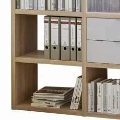 Fredriks Regal Concept IV - Eiche Dekor / Hochglanz Weiß -Buromobel Verkaufe regal concept iv eiche dekor hochglanz weiss 1993762