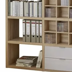 Fredriks Regal Concept V - Eiche Dekor / Hochglanz Weiß -Buromobel Verkaufe regal concept v eiche dekor hochglanz weiss 1993906