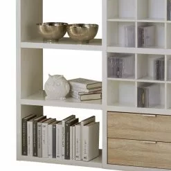 Fredriks Regal Concept V - Cremeweiß / Eiche Natur -Buromobel Verkaufe regal concept v weiss eiche dekor 1993978