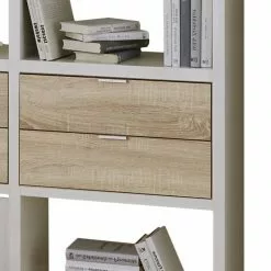 Fredriks Regal Concept VI - Hochglanz Weiß / Eiche Dekor -Buromobel Verkaufe regal concept vi hochglanz weiss eiche dekor 1994082