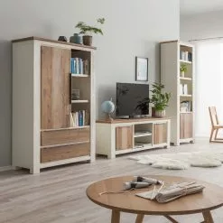 Maison Belfort Regal Doral - Akazie teilmassiv - Weiß / Braun -Buromobel Verkaufe regal doral akazie teilmassiv weiss braun 4030348