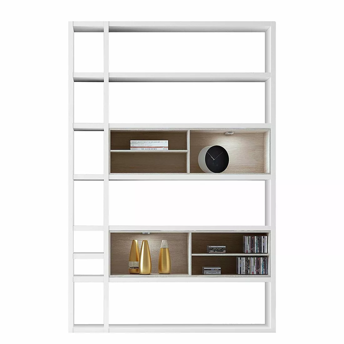 Loftscape Regal Emporior I - Weiß / Eiche Sonoma Dekor - Mit Beleuchtung 3 Loftscape Regal Emporior I - Weiß / Eiche Sonoma Dekor - Mit Beleuchtung