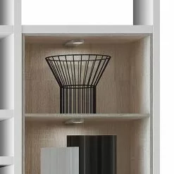 Fredriks Regal Emporior II - Weiß / Eiche Sonoma Dekor - Mit Beleuchtung -Buromobel Verkaufe regal emporior ii weiss sonoma eiche dekor 289562