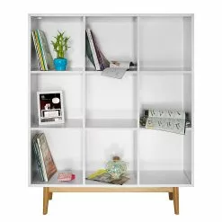 Mørteens Regal Lindholm III - Weiß/Eiche massiv -Buromobel Verkaufe regal lindholm iii weiss eiche massiv 1229546