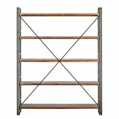 Ars manufacti Regal Manchester II - Akazie massiv / Metall - Akazie / Anthrazit -Buromobel Verkaufe regal manchester ii akazie massiv metall 4873120