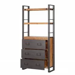 Ars manufacti Regal Manchester VI - Akazie teilmassiv / Metall - Akazie / Anthrazit -Buromobel Verkaufe regal manchester vi anthrazit akazie dekor 4877252