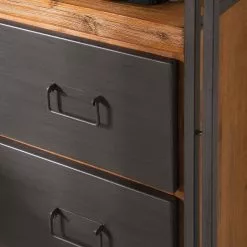 Ars manufacti Regal Manchester VI - Akazie teilmassiv / Metall - Akazie / Anthrazit -Buromobel Verkaufe regal manchester vi anthrazit akazie dekor 4877264