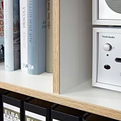 Germania Regal Neston II - Matt Weiß / Eiche Sanremo Dekor -Buromobel Verkaufe regal neston ii supermatt weiss eiche sonoma dekor 637726