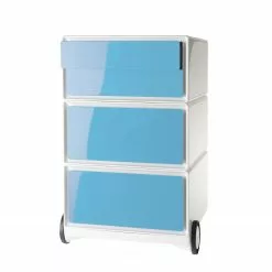 EasyOffice by Paperflow Rollcontainer easyBox II - Weiß / Hellblau